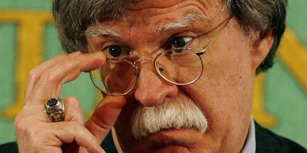 ** FILE ** In a file photo John Bolton, former U.S. Ambassador to the United Nations, takes a question from the media at the Japan press club in Tokyo Wednesday, Jan. 17, 2007.  Bolton said Tuesday March  20, 2007, 