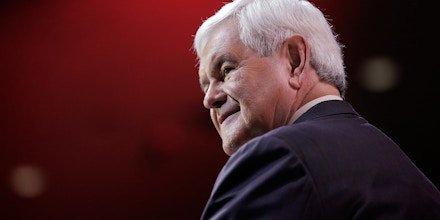 NATIONAL HARBOR, MD - MARCH 08: Newt Gingrich, former speaker of the U.S. House of Representatives, speaks during the 41st annual Conservative Political Action Conference at the Gaylord International Hotel and Conference Center on March 8, 2014 in National Harbor, Maryland. The conference, a project of the American Conservative Union, brings together conservatives polticians, pundits and voters for three days of speeches and workshops. (Photo by T.J. Kirkpatrick/Getty Images)