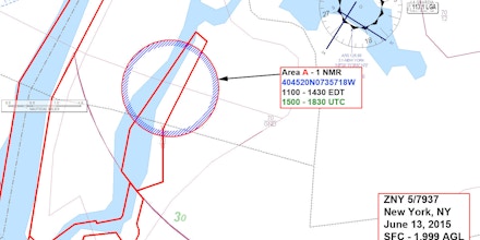 FAA’ sketch of the Roosevelt Island no-fly zone.