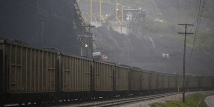 PRINTER, KY - JUNE 3:  A loaded CSX Transportation coal train sits parked on a spur track at Blackhawk Mining, LLC Spurlock Prep Plant on June 3, 2014 in Printer, Kentucky. New regulations on carbon emissions proposed by the Obama administration have reportedly angered politicians on both sides of the aisle in energy-producing states such as Kentucky and West Virginia.  (Photo by Luke Sharrett/Getty Images)