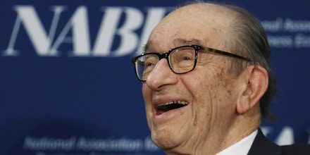 Image #: 27616705    Former U.S. Federal Reserve Board Chairman Alan Greenspan reacts during a question and answer session at the National Association for Business Economics Policy Conference in Arlington, Virginia February 24, 2014.      REUTERS/Gary Cameron  (UNITED STATES - Tags: POLITICS BUSINESS)       Reuters /GARY CAMERON /LANDOV