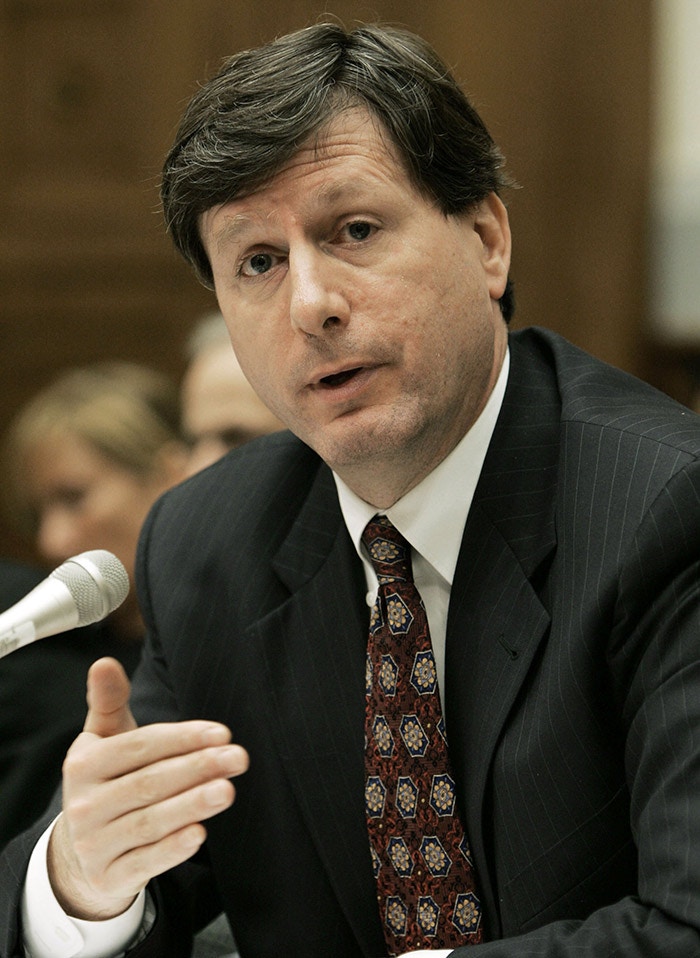 WASHINGTON - AUGUST 11:  Stephen A. Cambone, Under Secretary of Defense for Intelligence, testifies before the House Armed Services Committee on Capitol Hill August 11, 2004 in Washington, DC. The committee is hearing testimony on the commissions final report and recommondations that was released last month.  (Photo by Mark Wilson/Getty Images)