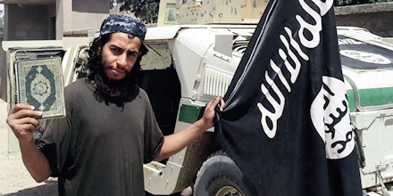 Undated file photo from ISIS (Islamic State of Iraq and Syria) or Islamic State group or Daesh (Daech), shows Belgian Abdelhamid Abaaoud or Abou Omar Soussi who is suspected by French officials of being the man behind Paris terrorist attacks. Photo by Balkis Press/Sipa USA