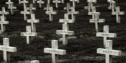 383356 19: Crosses mark Texas inmates'' graves April 23, 1997 in Huntsville, Texas. About 1300 prisoners from the Texas prison system are buried here, among them are 200 who died on Death Row. The state of Texas executes the most prisoners in the US. (Photo by Per-Anders Pettersson/Liaison)