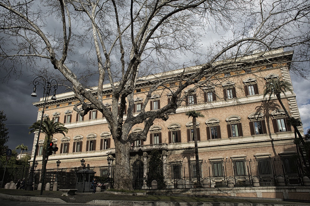 Rome, Italy-11 March 2016: The American Embassy in Rome. ©Nadia Shira Cohen