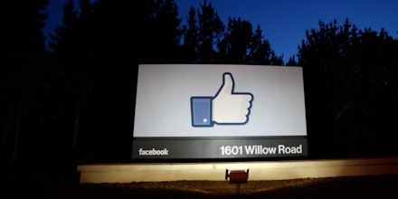 MENLO PARK, CA - MAY 18: A 'like' sign stands at the entrance of Facebook headquarters May 18, 2012 in Menlo Park, California. The eight-year-old social network company listed their initial public offering on NASDAQ Friday morning at $38 a share and a valuation of $104 billion, making its IPO the third largest in U.S. history after General Motors and Visa. (Photo by Stephen Lam/Getty Images)