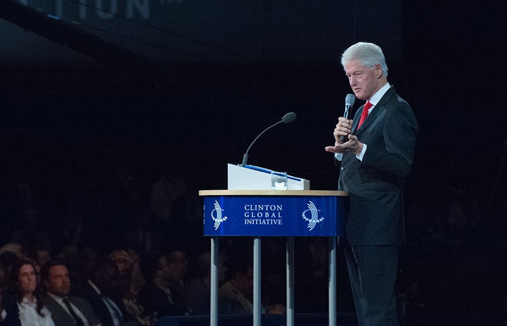 NEW YORK, NY - SEPTEMBER 21:  Former U.S. President Bill Clinton delivers a speech during the annual Clinton Global Initiative on September 21, 2016 in New York City. Clinton defended the foundation, founded in 2005, at the final CGI meeting. (Photo by Stephanie Keith/Getty Images)