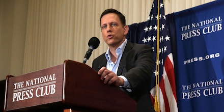 WASHINGTON, DC - OCTOBER 31:  Entrepreneur Peter Thiel gives remarks at the National Press Club on October 31, 2016 in Washington, DC. Thiel discussed his support for Republican presidential nominee Donald Trump.  (Photo by Alex Wong/Getty Images)