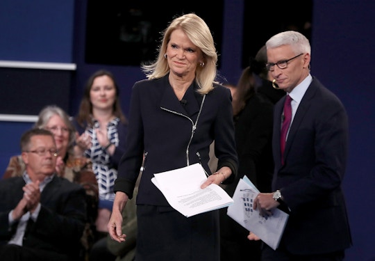 ST LOUIS, MO - OCTOBER 09:  CNN moderator Anderson Cooper (R) and ABC moderator Martha Raddatz (L) appear on stage during the second presidential debate with democratic presidential nominee former Secretary of State Hillary Clinton and republican presidential nominee Donald Trump at Washington University on October 9, 2016 in St Louis, Missouri. This is the second of three presidential debates scheduled prior to the November 8th election.  (Photo by Justin Sullivan/Getty Images)