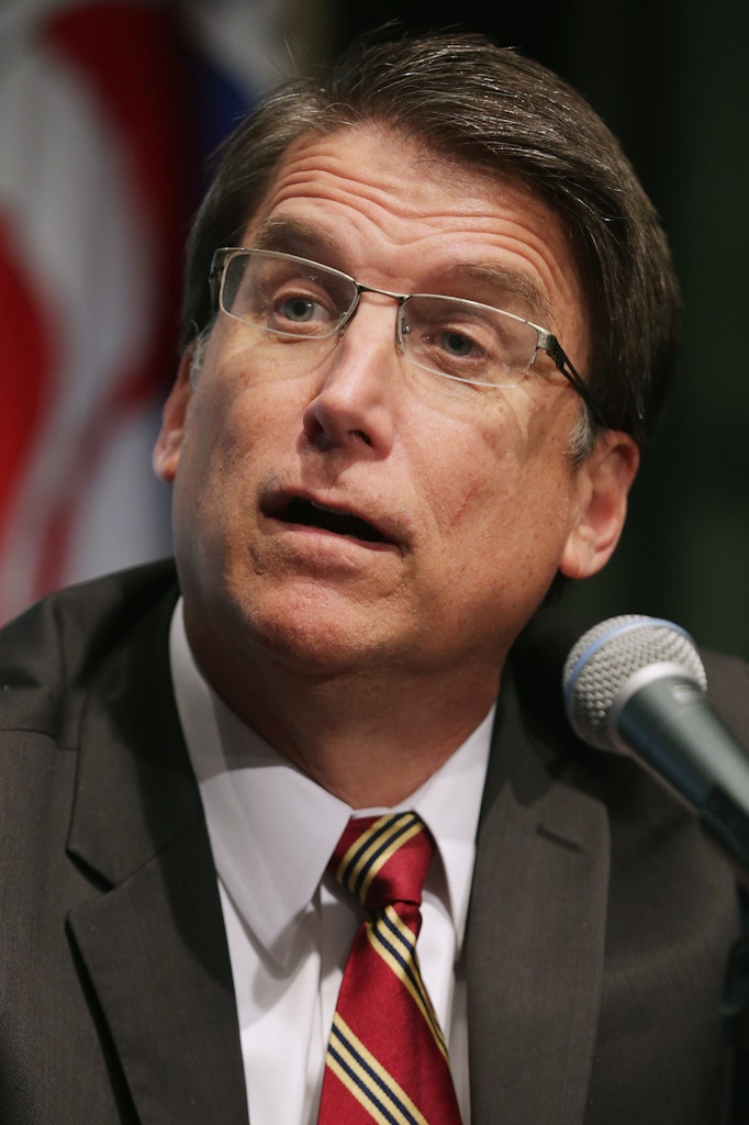 WASHINGTON, DC - FEBRUARY 23:  North Carolina Governor Pat McCrory holds a news conference with fellow members of the Republican Governors Association at the U.S. Chamber of Commerce February 23, 2015 in Washington, DC. Republican and  Democratic governors met with U.S. President Barack Obama at the White House Monday during the last day of the National Governors Association winter meeting.  (Photo by Chip Somodevilla/Getty Images)