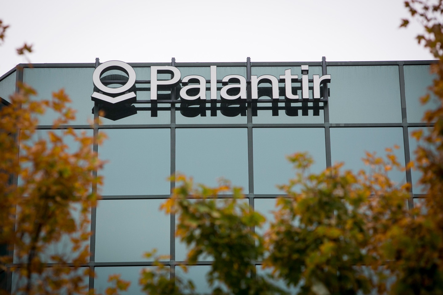 An office building occupied by the technology firm Palantir in McLean, Virginia on October 11, 2014. Photo Credit: Kristoffer Tripplaar/ Sipa USA