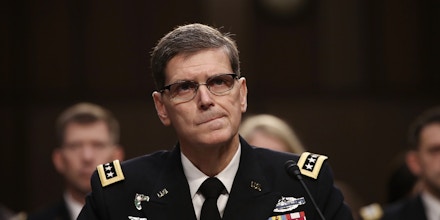 WASHINGTON, DC - MARCH 09:  U.S. Central Command Commander Army Gen. Joseph Votel testfies before the Senate Armed Services Committee March 9, 2017 in Washington, DC. Votel updated the committee on current operations in Afghanistan and Syria during his testimony.  (Photo by Win McNamee/Getty Images)