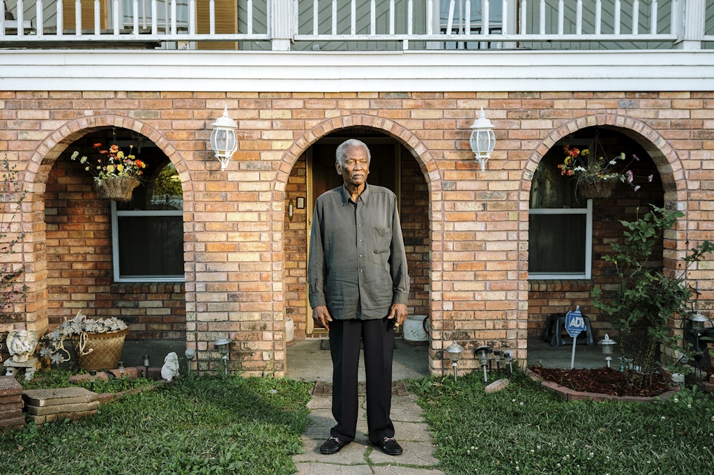 Reserve, LA - Feb 24, 2017 - Robert "Bobby" Taylor (76) stands in the front yard of his home on E 26th Street. Taylor is the President of the Concerned Citizens of St. John Parish, a community organizing group.