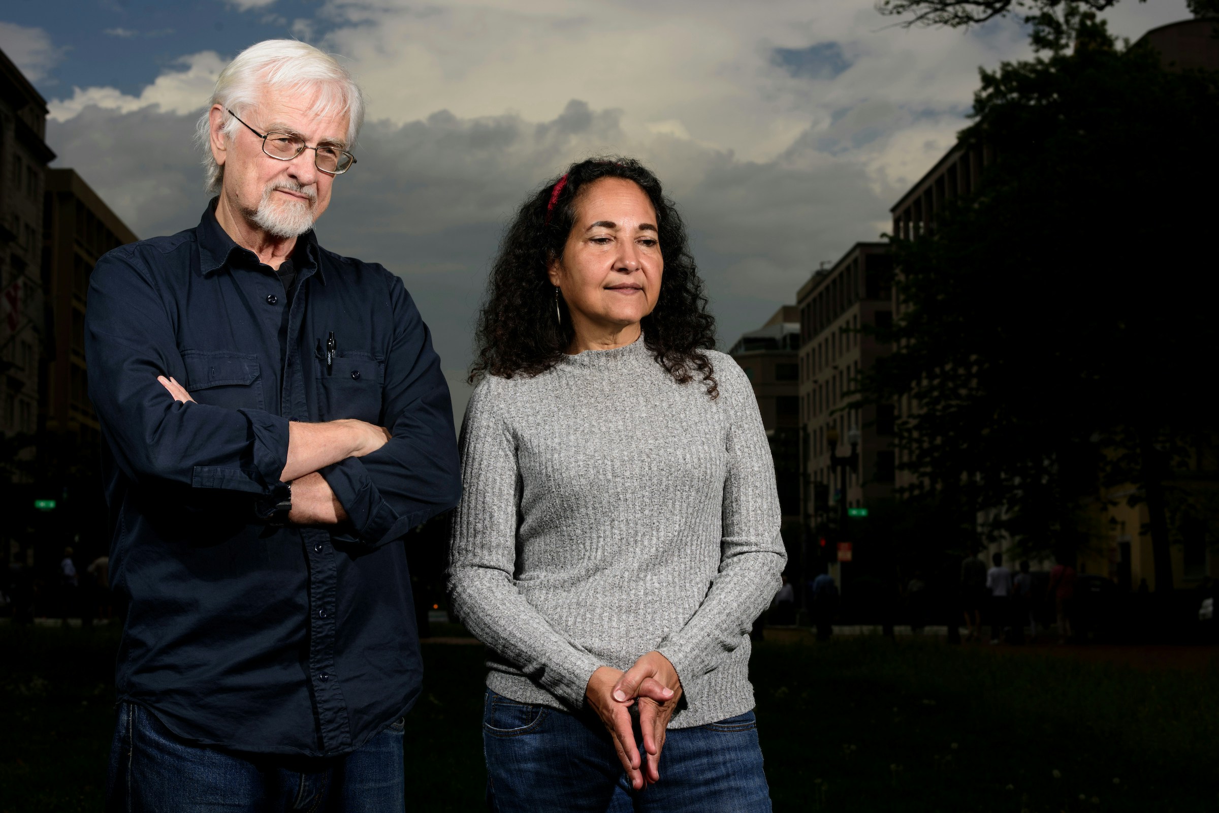 Washington, D.C. - April 21, 2017: John Vadermeer and Ivette Perfecto are both Ecologists at the University of Michigan. The married couple, photographed at Lafayette Square in Washington D.C. Friday April 21, 2017, are in Washington for the March for Science on Saturday.CREDIT: Matt Roth