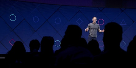 SAN JOSE, CA - APRIL 18:  Facebook CEO Mark Zuckerberg delivers the keynote address at Facebook's F8 Developer Conference on April 18, 2017 at McEnery Convention Center in San Jose, California. The conference will explore Facebook's new technology initiatives and products. (Photo by Justin Sullivan/Getty Images)