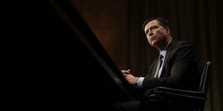 FILE- In this May 3, 2017, file photo, FBI Director James Comey listens while testifying on Capitol Hill in Washington. President Donald Trump has fired Comey. In a statement on Tuesday, May 9, Trump says Comey’s firing “will mark a new beginning” for the FBI.  (AP Photo/Carolyn Kaster, File)