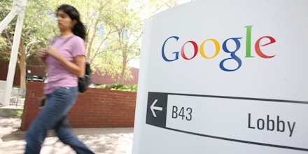 The Google logo is seen at the Google headquarters in Mountain View, California. on September 2, 2011.    AFP PHOTO/KIMIHIRO HOSHINO (Photo credit should read KIMIHIRO HOSHINO/AFP/Getty Images)
