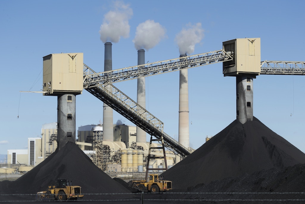 CASTLE DALE, UT - OCTOBER  9: Piles of coal sit in front of Pacificorp's 1440 megawatt coal fired power plant on October 9, 2017 in Castle Dale, Utah.  It was announced today that the Trump administration's EPA will repeal then Clean Power Plan,that was put in place by the Obama administration.  (Photo by George Frey/Getty Images)
