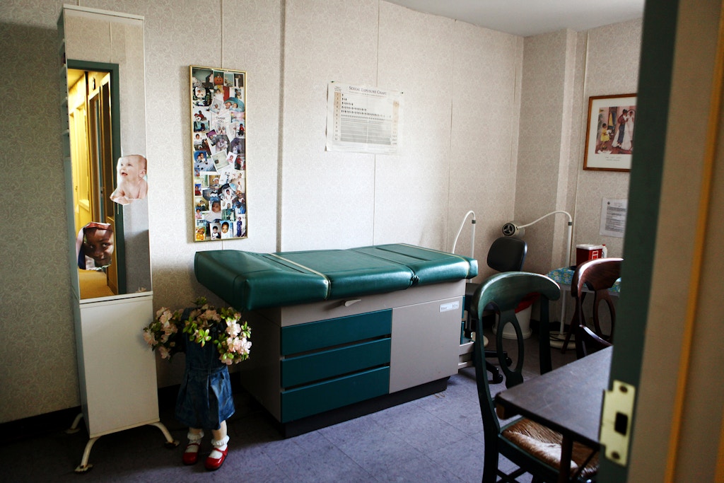 An exam room at Expectant Mother Care on Court Street in downtown Brooklyn on Thursday, October 28, 2010. (**This is the room Ariel was in**). (Photo/Emily Berl for the New York Times).