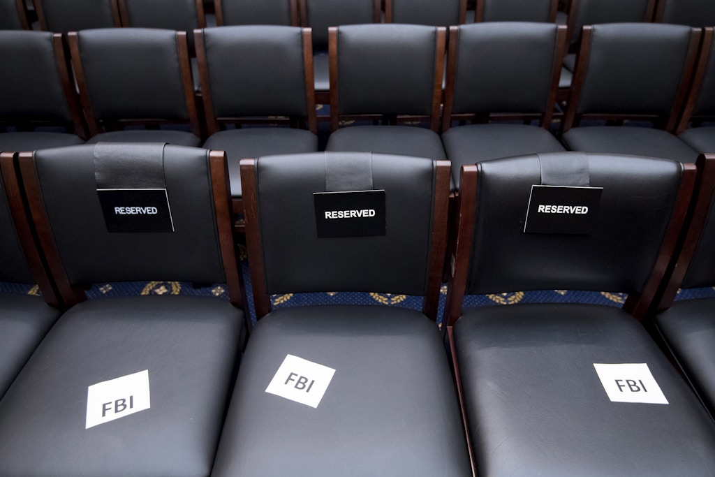 UNITED STATES - DECEMBER 7: Seats are reserved for FBI staff in the House Judiciary Committee before the hearing on oversight of the Federal Bureau of Investigation on Thursday, Dec. 7, 2017. (Photo By Bill Clark/CQ Roll Call)