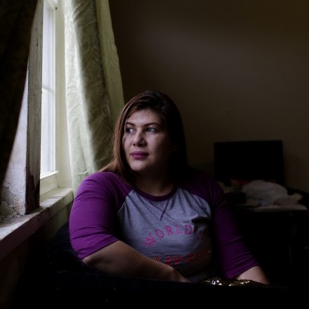Celene Adame poses for a portrait at her home Wednesday, January 10, 2018 in Chicago, Illinois. Adame's husband Wilmer Catalan-Ramirez was arrested by U.S. Immigration and Customs Enforcement after they showed up at his home last year in March. Catalan-Ramirez  has been separated from his family and detained since his arrest. Photo by Joshua Lott for The Intercept