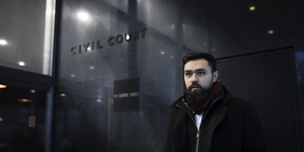 Ahmad Awad, a Fordham University student, after his hearing at the Manhattan Civil Courthouse in New York City, on Jan. 3, 2018. Awad and three other students have filed a case against the university in an ongoing effort to have their club, Students for Justice in Palestine (SJP), recognized.