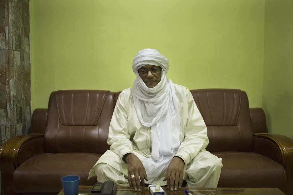 President of the Regional Council of Agadez Mohamed Anacko poses for a picture in his office in Niamey, Niger, January 10, 2018.