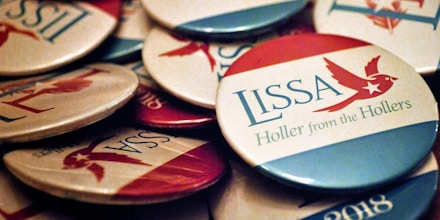 Lissa Lucas campaign buttons.