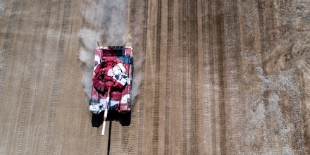 MOSCOW REGION, RUSSIA - AUGUST 10, 2017: Iran's T-72B3 tank competes in a relay race during the Tank Biathlon semifinal event as part of the 2017 International Army Games, at Alabino shooting range. Sergei Bobylev/TASS (Photo by Sergei BobylevTASS via Getty Images)
