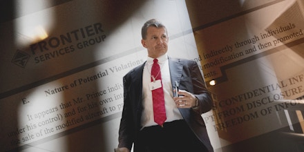 Erik Prince, chairman and executive director of Frontier Services Group Ltd., walks to a closed-door House Intelligence Committee meeting on Capitol Hill in Washington, D.C., U.S., on Thursday, Nov. 30, 2017. Prince, best known for running the Blackwater private security firm whose employees were convicted of killing Iraqi citizens, was a presence during Donald Trump's presidential transition and worked in part with Michael Flynn. Photographer: Aaron P. Bernstein/Bloomberg via Getty Images