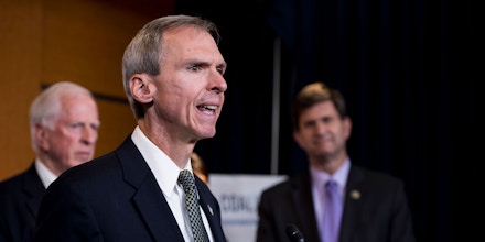 UNITED STATES - OCTOBER 4: Rep. Daniel Lipinski, D-Ill., speaks during the Blue Dog Coalition news conference on tax reform on Wednesday, Oct. 4, 2017. (Photo By Bill Clark/CQ Roll Call) (CQ Roll Call via AP Images)