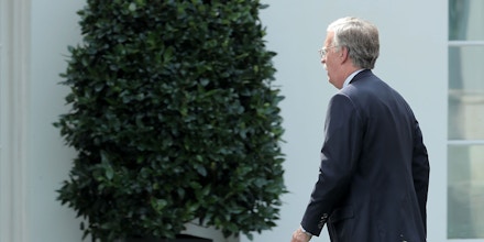 WASHINGTON, DC - OCTOBER 10:  Former U.S. ambassador to the United Nations John Bolton arrives at the White House October 10, 2017 in Washington, DC. In a Forbes interview published Tuesday, President Donald Trump said reports that  Secretary of State Rex Tillerson called him a 