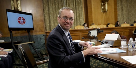 WASHINGTON, DC - FEBRUARY 13:  Office of Management and Budget Director Mick Mulvaney awaits the start of a hearing held by the Senate Budget Committee February 13, 2018 in Washington, DC. Mulvaney testified on U.S. President Donald Trump's fiscal year 2019 budget proposal that was released yesterday. (Photo by Win McNamee/Getty Images)