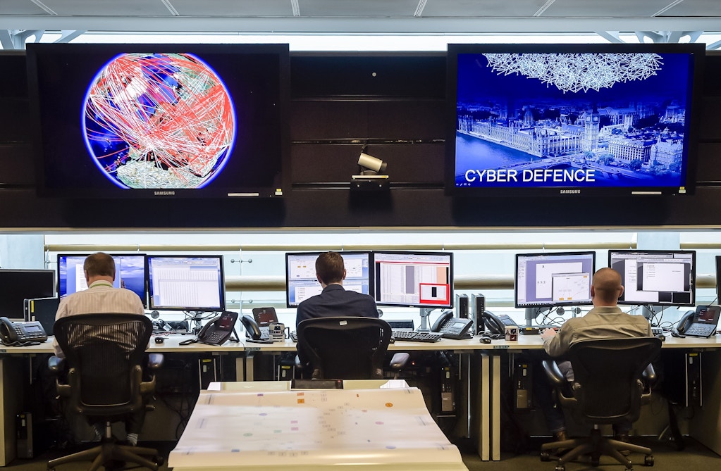 A general view of the 24 hour operations room at Government Communication Headquarters (GCHQ) in Cheltenham on November 17, 2015. AFP PHOTO / POOL / Ben Birchall        (Photo credit should read Ben Birchall/AFP/Getty Images)
