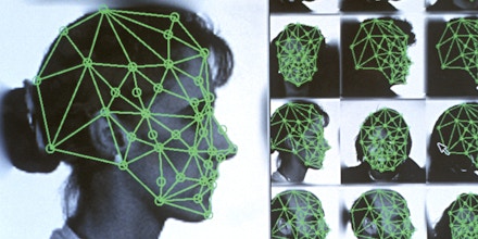 DIGITIZED FACIAL RECOGNITION USING GRID WITH SPECIFIC FEMALE POINTS. (M)