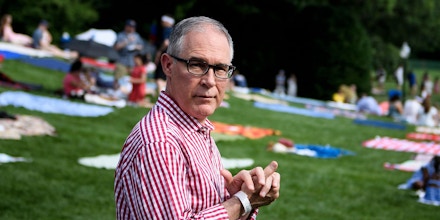 Environmental Protection Agency Administrator Scott Pruitt walks during a picnic for military families on the South Lawn of the White House July 4, 2018 in Washington, DC. (Photo by Brendan Smialowski / AFP)        (Photo credit should read BRENDAN SMIALOWSKI/AFP/Getty Images)