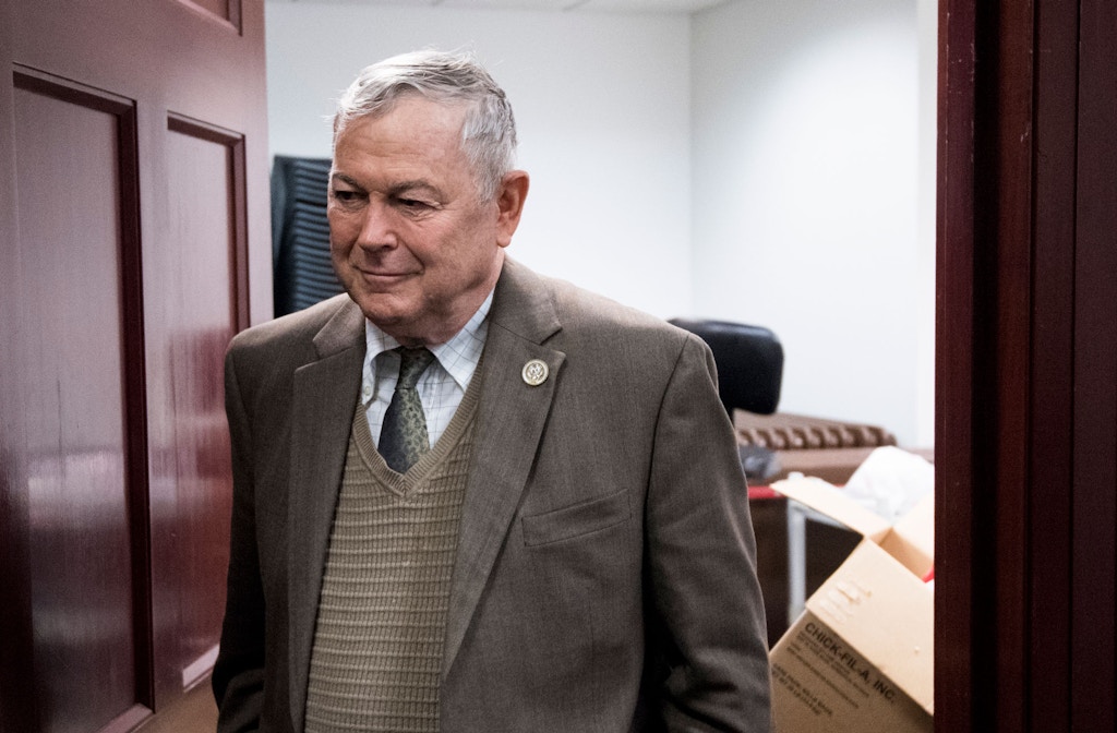 UNITED STATES - DECEMBER 5: Rep. Dana Rohrabacher, R-Calif., leaves the House Republican Conference meeting in the Capitol on Tuesday, Dec. 5, 2017. (Photo By Bill Clark/CQ Roll Call) (CQ Roll Call via AP Images)