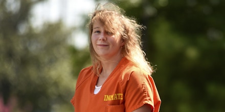 Reality Winner, 26, walks out of the Federal Courthouse in Augusta, Ga., Tuesday, June 26, 2018 after pleading guilty to leaking a classified document allegedly taken while she was working as a NSA contractor at Fort Gordon, Ga. She has been held in custody for nearly 13 months on a charge of violating the federal Espionage Act. (Michael Holahan/The Augusta Chronicle via AP)