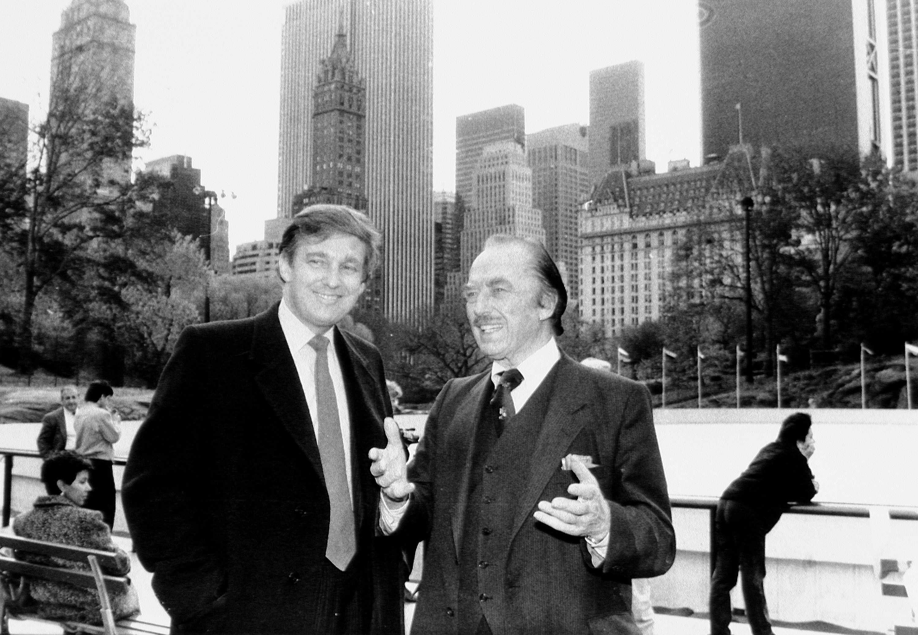 UNITED STATES - NOVEMBER 06:  Donald Trump and father Fred Trump at opening of Wollman Rink.  (Photo by Dennis Caruso/NY Daily News Archive via Getty Images)