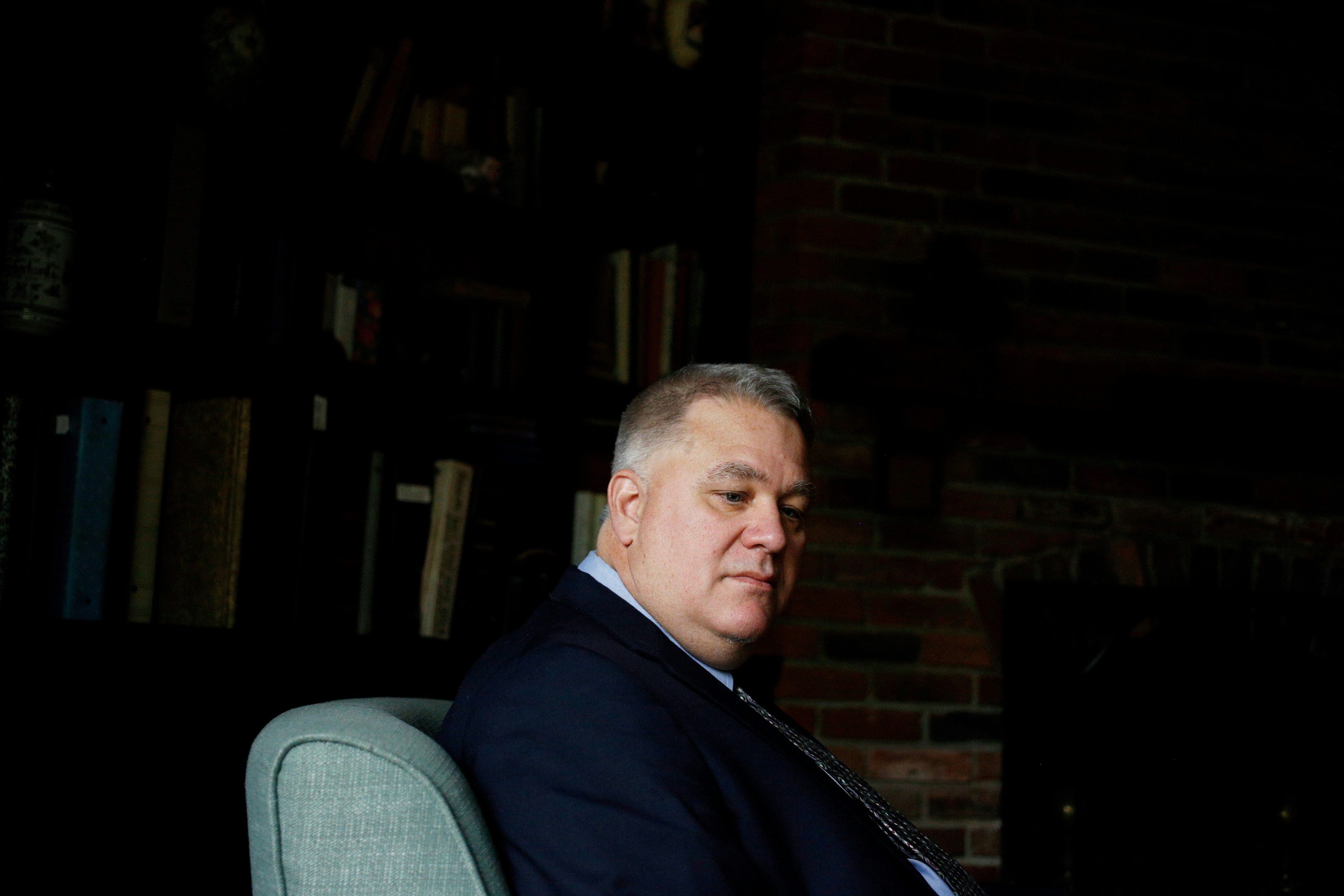 Former Kentucky Retirement Systems trustee Chris Tobe sits for a portrait at his parents' house in Floyds Knobs, Indiana, U.S., on Friday, Oct. 19, 2018. Photographer: Luke Sharrett for The Intercept