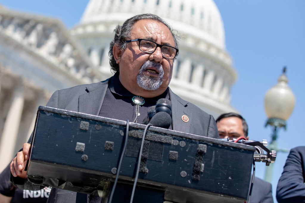 WASHINGTON, DC - JULY 10: Rep. Raúl Grijalva (D-AZ) speaks during a news conference regarding the separation of immigrant children at the U.S. Capitol on July 10, 2018 in Washington, DC. A court order issued June 26 set a deadline of July 10 to reunite the roughly 100 young children with their parents. (Photo by Alex Edelman/Getty Images)