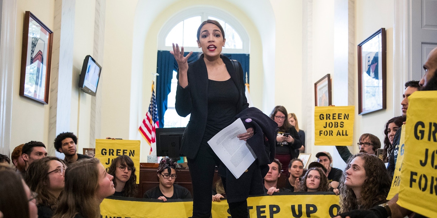 Alexandria Ocasio-Cortez Joins Environmental Activists in Protest at  Democratic Leader Nancy Pelosi's Office