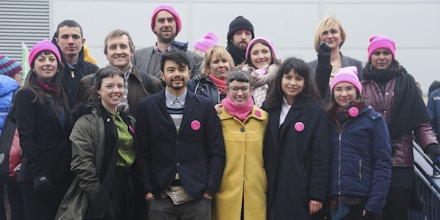 The first day of the trial of the Stansted 15 on March 19th 2018 in Chelmsford, United Kingdom. The trial of the 15 activists is scheduled to last 6 weeks after the group of activists stopped a chartered  deportation flight from Stansted airport, due to send 57 people to Nigeria and Ghana. The 15 are charged with endangering an airport under the 1990 Aviation and Maritime Security Act and if found guilty they could face many years in prison. (photo by Kristian Buus/In Pictures via Getty Images)