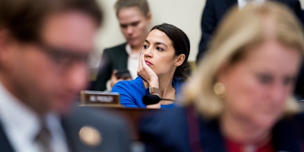 UNITED STATES - JANUARY 30: Rep. Alexandria Ocasio-Cortez, D-N.Y., attends a House Financial Services Committee organizational meeting in Rayburn Building on Wednesday, January 30, 2019. (Photo By Tom Williams/CQ Roll Call via AP Images)