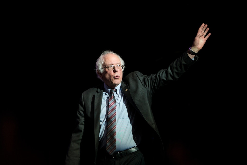 BOSTON, MA - MARCH 31: Former Presidential candidate Senator Bernie Sanders (I-VT) waves as he takes the stage at the Our Revolution Massachusetts Rally at the Orpheum Theatre on March 31, 2017 in Boston, Massachusetts. (Photo by Scott Eisen/Getty Images)