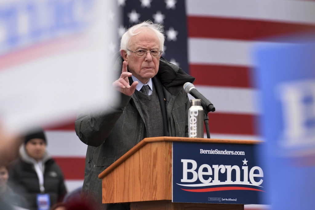 Sen. Bernie Sanders, I-Vt, speaks at a political rally to kick off his 2020 U.S. Presidential Campaign at Brooklyn College in the New York City borough of Brooklyn, NY, March 2, 2019. This is the second time Bernie Sanders runs for President of the United States.Photo by Anthony Behar/Sipa USA)(Sipa via AP Images)