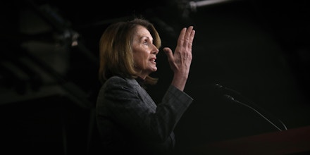 WASHINGTON, DC - FEBRUARY 28: U.S. Speaker of the House Nancy Pelosi (D-CA) answers questions during her weekly press conference at the U.S. Capitol February 28, 2019 in Washington, DC. Pelosi answered a range of questions during her press conference related primarily to the testimony of Michael Cohen, former attorney and fixer for U.S. President Donald Trump.  (Photo by Win McNamee/Getty Images)