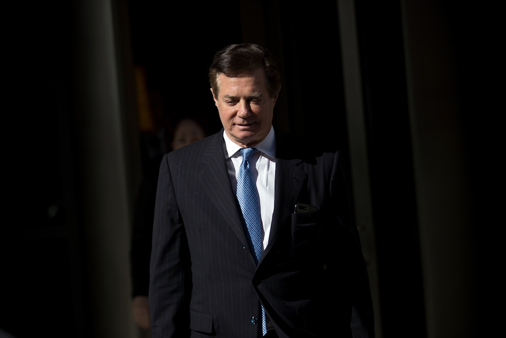 WASHINGTON, DC - FEBRUARY 28: Paul Manafort, former campaign manager for Donald Trump, exits the E. Barrett Prettyman Federal Courthouse, February 28, 2018 in Washington, DC. This is Manafort's first court appearance since his longtime deputy Rick Gates pleaded guilty last week in special counsel Robert MuellerÕs Russia probe. (Photo by Drew Angerer/Getty Images)