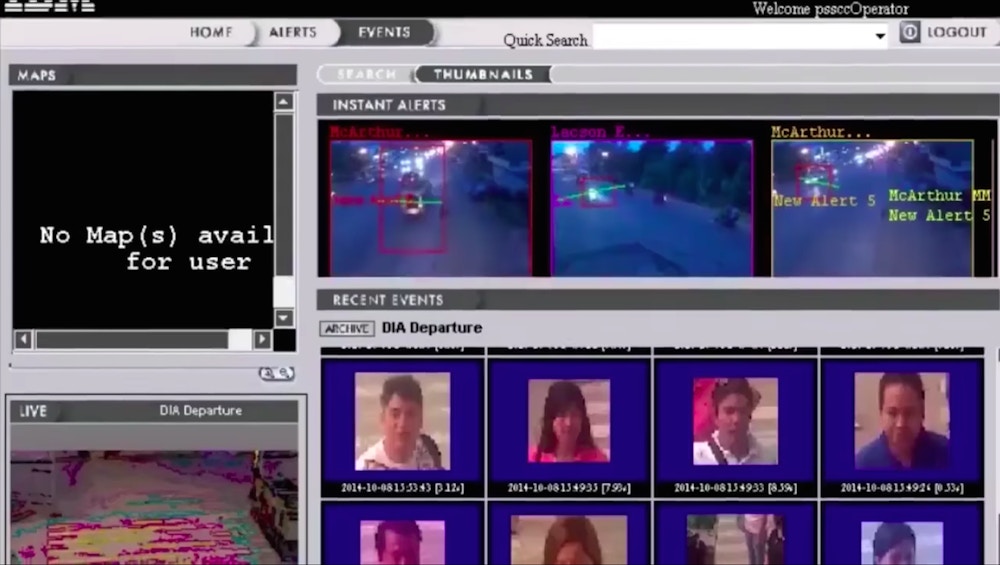 Vídeo do PSSCC da cidade de Davao demonstrando a tecnolgia de "Captural Facial" da IBM.