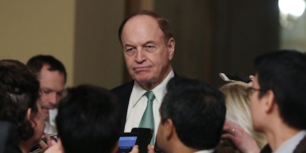 WASHINGTON, DC - FEBRUARY 11: Sen. Richard Shelby (R-AL) talks to reporters during a break in a bipartisan negotiation meeting over securing the U.S. southern border and keeping the U.S. government from shutting down, on Capitol Hill February 11, 2019 in Washington, DC on February 11, 2019 in Washington, DC. (Photo by Mark Wilson/Getty Images)